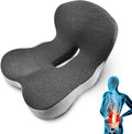 Memory Foam Seat Cushion for Driving & Office Chairs, L-Shaped Ergonomic Tailbone Relief Seat Cushion for Long Sitting, Car/Truck/Office Chair by Unknown