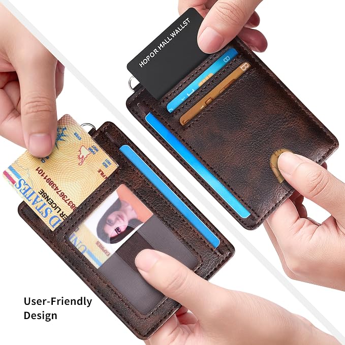 Mayski Slim Wallet, Credit Card Holder for Women, Minimalist Front Pocket RFID Blocking Card Cases, Small Wallet Women Men(MF Brown) - Image 3
