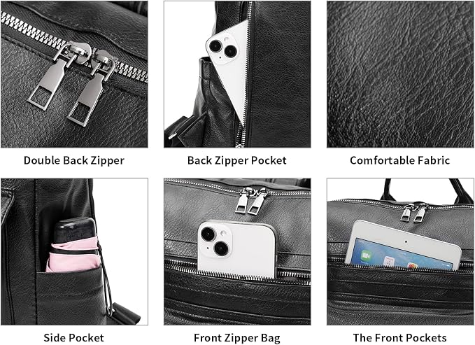 GAEKEAO Backpack Purse for Women PU Leather Anti-theft Backpack Convertible Satchel Bags Travel Shoulder Bag Casual College - Image 5