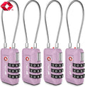 TSA Accepted Luggage Travel Lock, Set-Your-Own Combination Lock for School Gym Locker, Luggage Suitcase Baggage Locks, Filing Cabinets, Toolbox, Case (Purple, 4 Pack) by BV