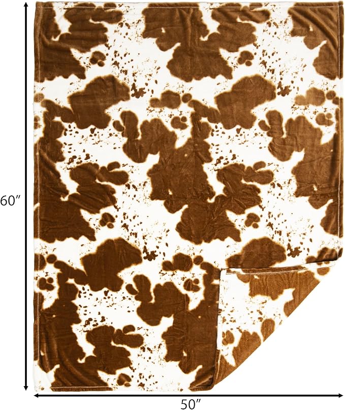 Carstens, Inc. Travel Blanket, Premium Compact 2-in-1 Airplane Blanket/Pillow, Cow Print - Image 5