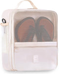 Large Shoe Bags for Travel Holds 4 Pair of Shoes, Shoe Storage Pouch with 3 Layers Compartments, Waterproof & Washable (Cream) by UPRIMEASY