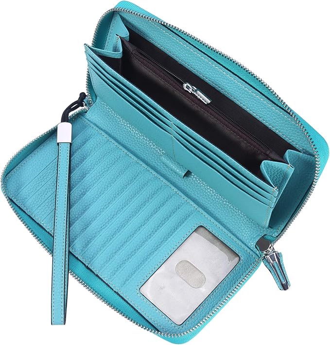 Small Compact Women Wallet RFID Blocking Genuine Leather Bifold Purse with ID Windows - Image 5