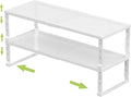 Jojocross Expandable Adjustable Stackable Kitchen Organizer, Spice Rack,Metal Pantry Storage Shelves Racks,Counter Shelf for Cabinets, Countertop, Cupboard (2 Packs/Medium/White) by JOJOCROSSHIGHQUALITYLIFE