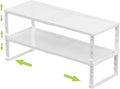 Jojocross Expandable Adjustable Stackable Kitchen Organizer, Spice Rack,Metal Pantry Storage Shelves Racks,Counter Shelf for Cabinets, Countertop, Cupboard(2 Packs/Large/White) by JOJOCROSSHIGHQUALITYLIFE