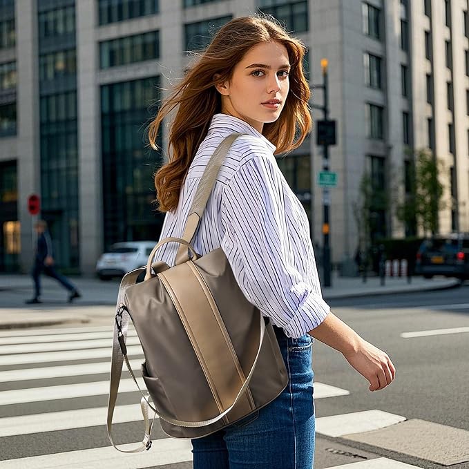PINCNEL Women Backpack Purse Waterproof Nylon Anti-theft Rucksack Lightweight Shoulder Bag - Image 5