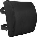 Amazon Basics Rectangular Memory Foam Back Support Cushion for Office Chairs, Non-Slip Base for Long Sitting, Black by AmazonBasics