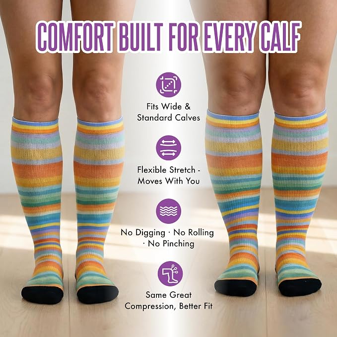 Crazy Compression Socks, Comfortable Support Socks for Recovery, Travel, Hiking, and Long-Hour Comfort w/Fun Designs - Image 8