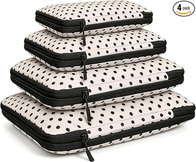 4 Set Compression Packing Cubes for Travel Essentials,Compressible Expandable Packing Cubes for Suitcase, Luggage Organizer Bags for Travel by Unknown