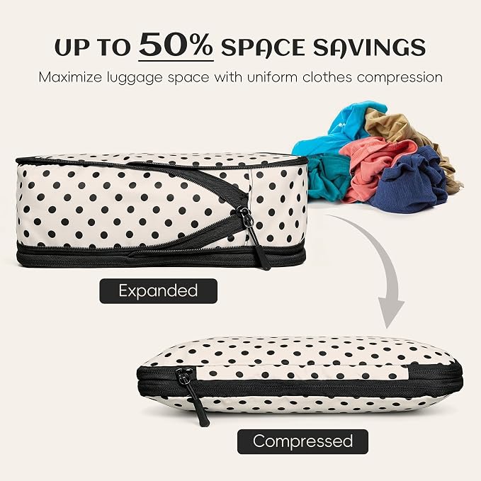 4 Set Compression Packing Cubes for Travel Essentials,Compressible Expandable Packing Cubes for Suitcase, Luggage Organizer Bags for Travel - Image 3