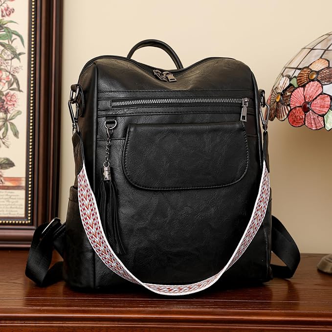 GAEKEAO Backpack Purse for Women PU Leather Anti-theft Backpack Ladies Convertible Large Travel Designer Fashion Shoulder Bag - Image 7