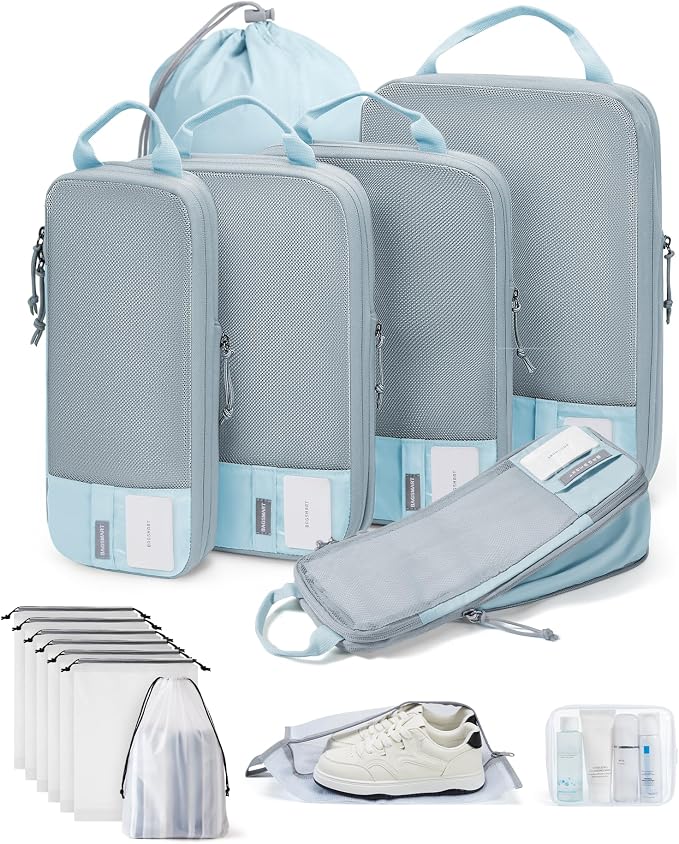 BAGSMART Compression Packing Cubes for Travel Essentials | 14 Set /6 Set /4 Set/2 Set, Lightweight, Durable by BAGSMART