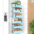 HuggieGems Metal Magnetic Spice Rack for Refrigerator Blue, 6 Pack | Magnetic Shelves Heavy Duty for Fridge in Kitchen, Seasoning Storage Organizer, For Oven Washer and Dryer, For Heavier Items by HuggieGems