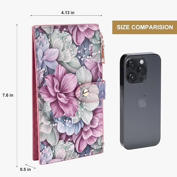 Travelambo RFID Wallet Women Large Size Bifold Multi Card Wallet Case with Zipper Pocke Credit Card Holder for Women - Image 2