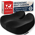 5 STARS UNITED Seat Cushion - Memory Foam Chair Cushion for Tailbone Pain Relief - Ergonomic Support for Coccyx, Sciatica & Butt - Office, Desk & Gaming Chair, Car Seat, Wheelchair, Black Suede by 5STARSUNITED