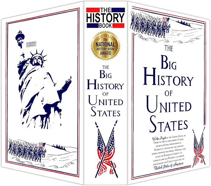 US History Book Safe with Real Pages, Combination Lock Diversion Safe Box | Hidden safe box and hollow storage compartment for cash money. Decorative book box stash case for passport savings - Image 3