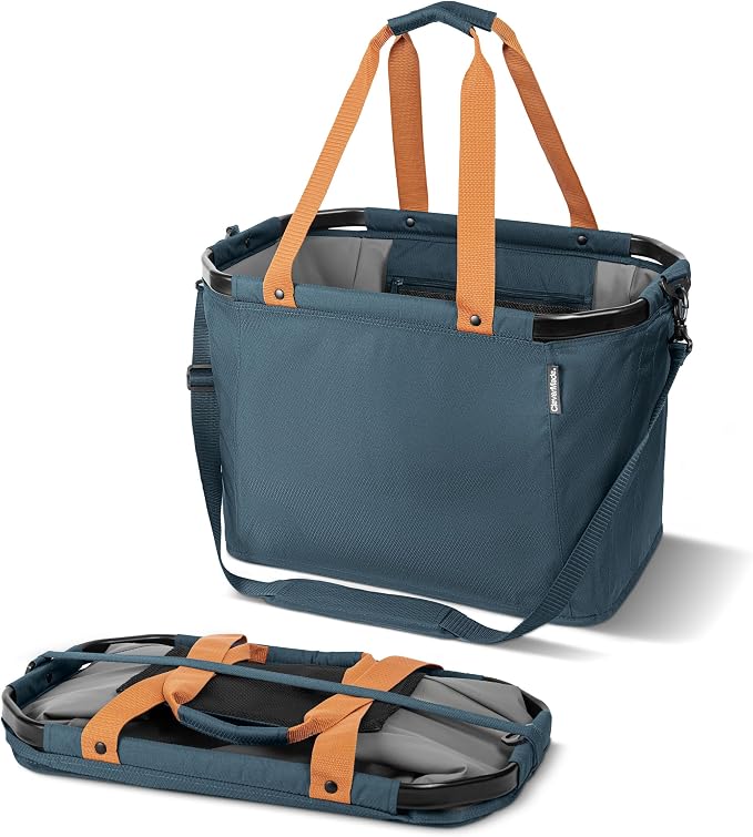 CleverMade Gear Hauler Pro Collapsible Tote Bag, 55L Outdoor Tote | Haul Bulky Gear Without Sagging | Aluminum Frame Holds 100 lb, While Shoulder and Crossbody Straps Offer Flexible Carry by CleverMade