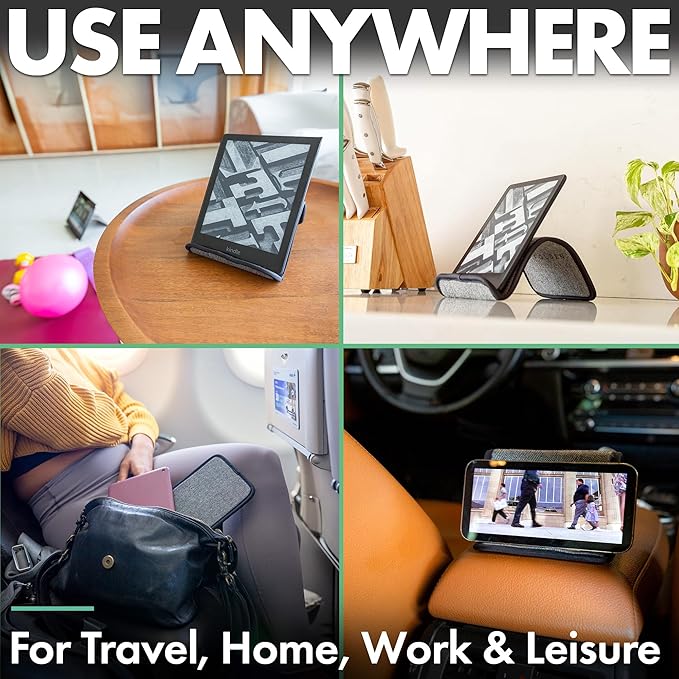 Airplane Phone Holder - Foldable Phone Stand for Plane Travel | Tweed Design,Tabletop Mount Desk, Plane Tray Seat back, Treadmill, Fits iPhone Cell Phone, 9 x 4.3 in - Image 6