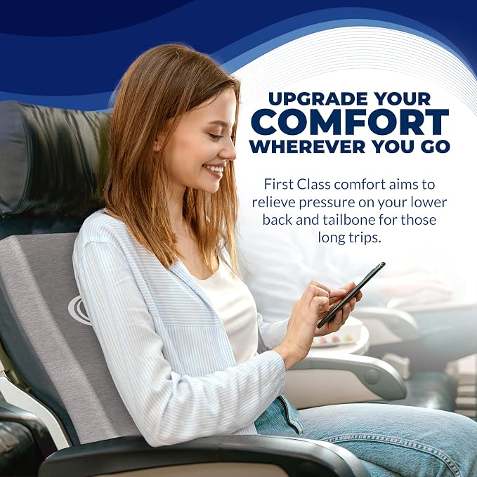 Stratos, Pure Cooling Memory Foam Seat Cushion, Ergonomic Support, Portable for Airplanes, Office Chairs, Cars, and Trains, Pressure Relief - Image 3
