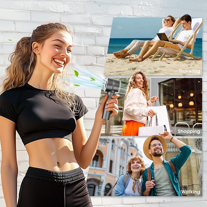 1-100 Speed Portable Handheld Turbo Fan, 【15000RPM】Ultra High-speed,Personal Hand Held Travel Fans,5000mAh Battery Rechargeable Mini Fans,Digital Display,Small Pocket Fan for Summer Essential Gift - Image 7