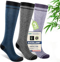 Compression Socks Women & Men, 15-20 mmHg Bamboo Viscose Knee High Soft Support for Flying Travel Daily by Unknown