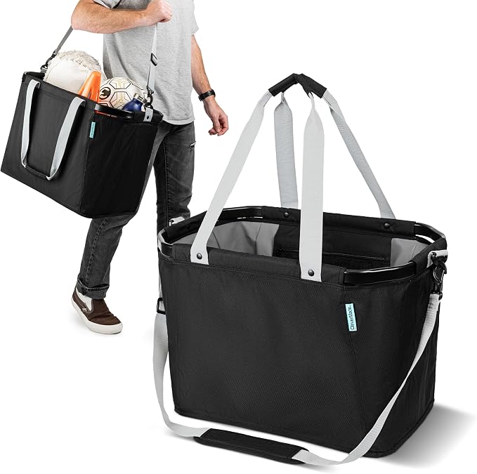 CleverMade Gear Hauler Pro Collapsible Tote Bag, 55L Outdoor Tote | Haul Bulky Gear Without Sagging | Aluminum Frame Holds 100 lb, While Shoulder and Crossbody Straps Offer Flexible Carry - Image 8