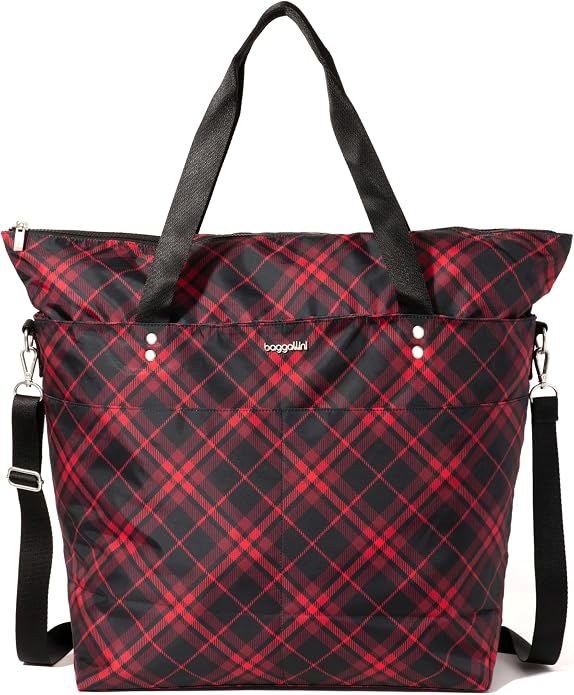 Baggallini Carryall Tote - Lightweight Nylon Zipper Top Weekender Travel Beach Bag w/Luggage Sleeve - Image 14