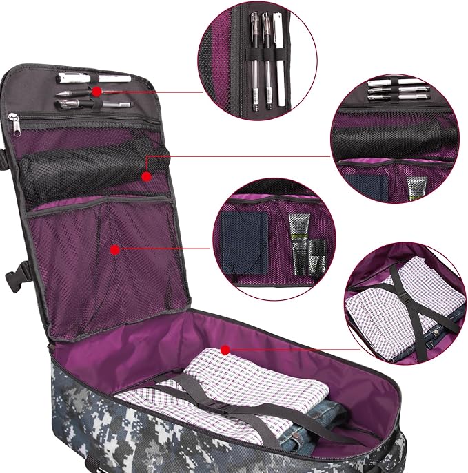 Underseat Carry-On Backpack Luggage Lightweight Casual Laptop Backpack 15.6-inch Travel Commute Gym Sport Daypack 21L, Digi Camo - Image 3