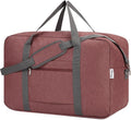 For United Airlines Foldable Carry on Bag 22x14x9 Travel Duffel Bag Packable luggage Duffle for Women and Men 40L (Jujube Red) by Narwey