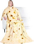 PAVILIA Blanket with Sleeves for Adult Women Men, Soft Warm Wearable Blanket Fleece Wrap Throw, Robe Blanket Gift by PAVILIA
