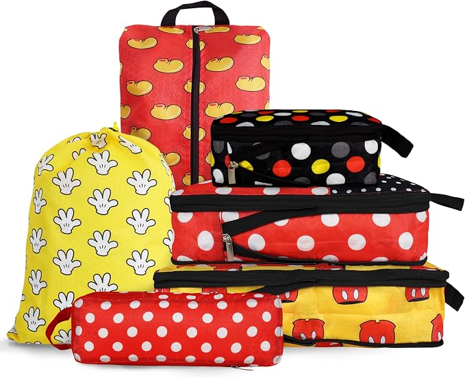 Compression Packing Cubes for Travel, 6 Set Red Dots Luggage Organizer, Lightweight Waterproof Expandable/Compression Bags Smell Proof Travel Packing Cubes for Suitcases - Image 8