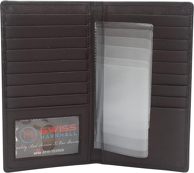 Marshal Bifold Leather RFID Blocking Wallet For Men & Women | Genuine Leather Holder With 19 Slots, 2 Bill Compartments & ID Window | For Credit/Debit Cards, Money & More (CN Brown) - Image 8