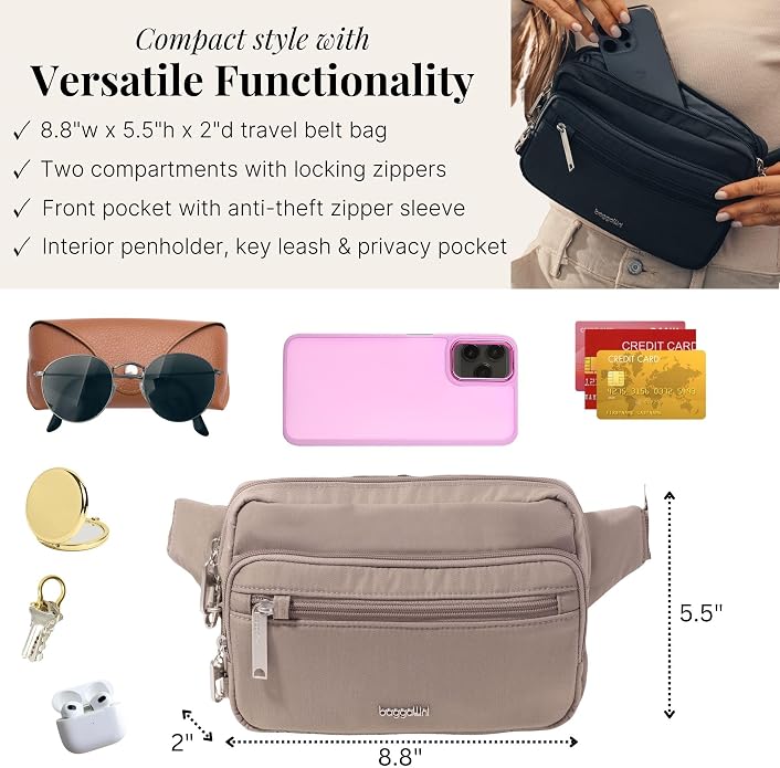 Baggallini Securtex Anti-Theft Belt Bag - Image 4