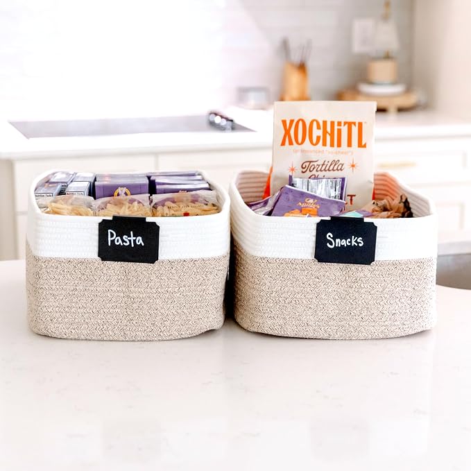 NaturalCozy Storage Baskets 16.8”x13”x7.6” Cotton Rope Woven Baskets for Organizing 3-Pack | Toy Storage Bins | Basket for Shelves, Laundry, Blanket, Clothes, Closet, Kitchen, Bathroom, Gifts - Image 7