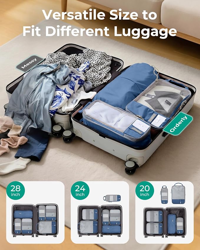BAGSMART Compression Packing Cubes for Travel Essentials | 14 Set /6 Set /4 Set/2 Set, Lightweight, Durable - Image 2