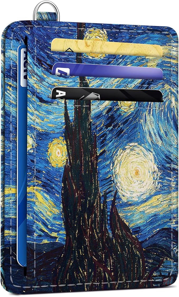 SEAVILIA Small Credit Card Holder for Women, Slim RFID Blocking Wallet | Cute Mini ID Card Case, Thin Minimalist Pocket Wallet, Gift for Girls, Starry Night by seavilia