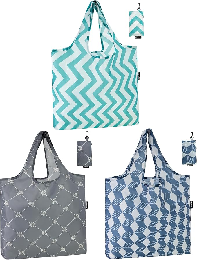 HOLYLUCK Reusable Grocery Bags,Heavy Duty Foldable Shopping Tote Bag (Standard, Geometric Patterns) by holyluck