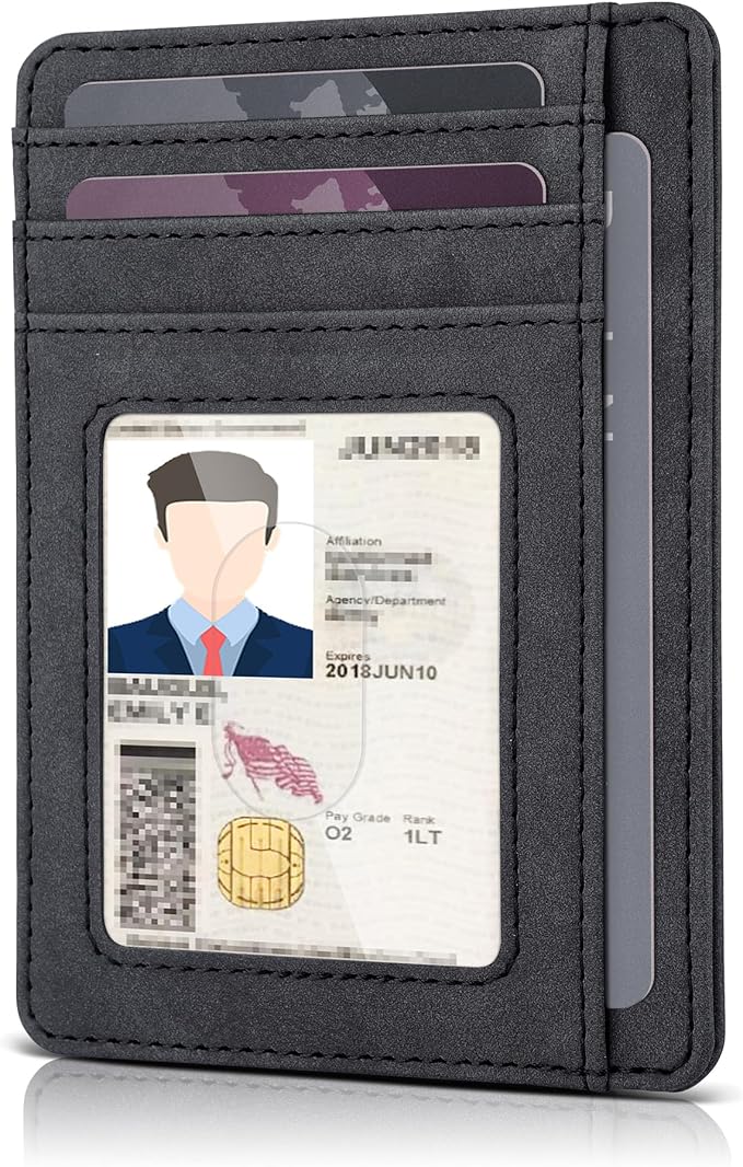 Teskyer Slim Minimalist Wallet for Men, RFID Front Pocket Card Holder | Ultra Slim Front Pocket Design, 8 Card Slots, RFID Protection, Smooth Faux Leather for Everyday Carry - Image 2