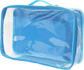 Large Clear Travel Packing Cube/See-Through PVC Organizer for Suitcase/Multipurpose Pouch w/Handle/Dress Shirts, Pants, Cashmere, Sweaters & Seasonal Linen Storage Protection (Turquoise) by EzPacking