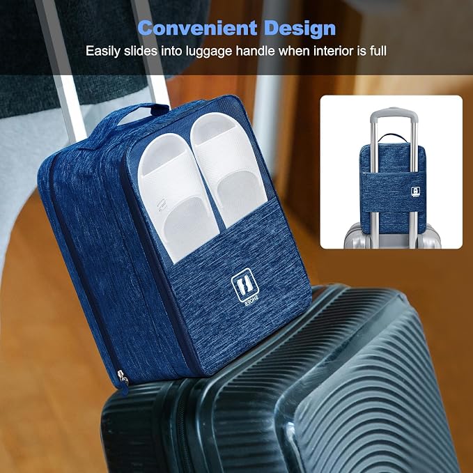 Shoe Bags for Travel,Holds 3 Pairs of Shoes,for Travel&Daily Use | Large Capacity Travel Shoe Bag,Golf Shoe Bag,Portable Dance Shoe Storage Pouch,Sneaker Storage Bag(Navy Blue) - Image 4