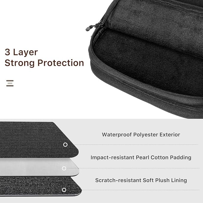 Dadanism Electronics Travel Organizer Case, Double Layers Cord Organizer | Travel All-in-One Storage Bag for Cable, Cord, iPad, Chargers, fits 9-11'' Tablets, Portable Tech Accessories Bag, Black - Image 7