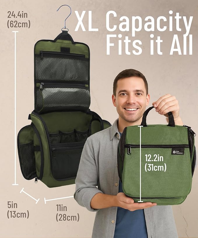 D&D Wanderlust D&D Hanging Travel Toiletry Bag for Men and Women – Cosmetics, Makeup and Toiletries Organizer Kit with 10 Compartments - Image 2