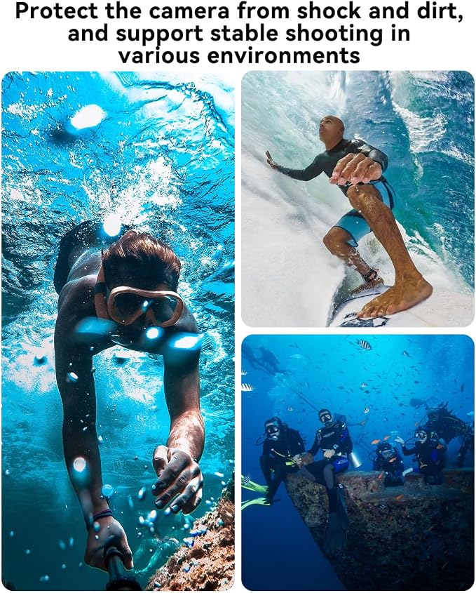Waterproof Case for DJI Action 5 Pro Action 4/3 Camera Accessories | 164FT/50M Underwater Waterproof Case with Anti-Fog Shell Cage, for Deep Diving Scuba Snorkeling with Quick Release Screw - Image 5