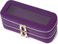 Pinkmik Double Layer Makeup Bag, D.Purple | Makeup Brush Case, Waterproof, Travel Cosmetic & Toiletry Organizer, Car Essentials for Women by Pinkmik