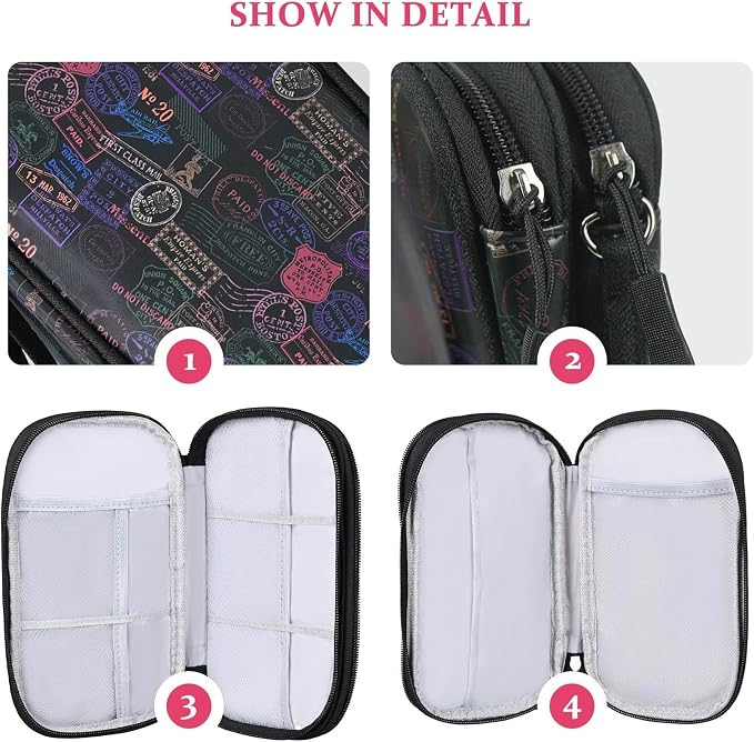 COSHAYSOO Unique Useful Travel Birthday Gifts for Women Travelers, Electronics Cord Cable Organizer Bag Case Tech Pouch Traveling Vacation Cruise Airplane Gadgets Essentials Organization, Vintage - Image 4