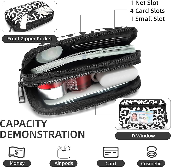 FODOKO Wristlet wallets for Women RFID crossbody bags with 4 Zippers | Checkered quilted nylon with credit card slots, cell phone organizer, and coin purse for travel and everyday carry - Image 3
