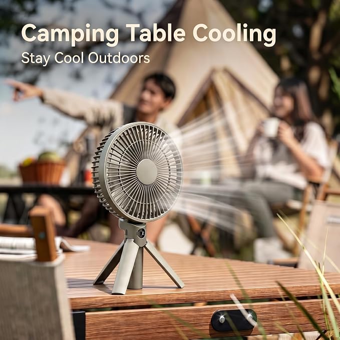 Quiet Handheld Desk Fan, Portable Fan Rechargeable, 12H Battery Life USB-C | 3000mAh hand held portable fan with digital display, 4 speeds and quiet airflow for desk, travel, dorm and office - Image 8