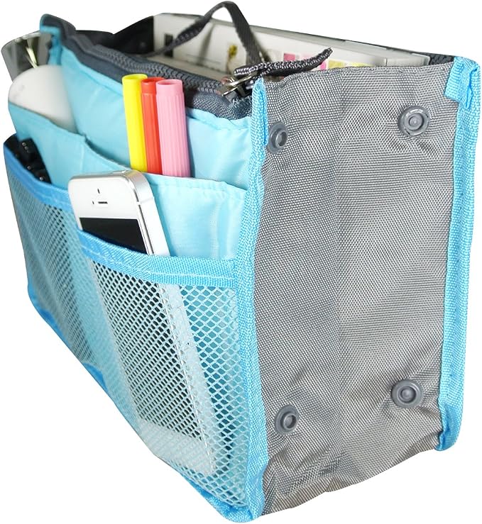 Bag Organizer Purse Insert Handbag Organizer Travel Bag, Blue - Image 2