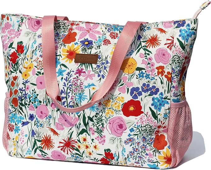 ESVAN LARGE BEACH BAG Water Resistant Lightweight 20 inch Women Oversize Tote Bag for Gym Beach Travel Pool Yoga Nurse by ESVAN