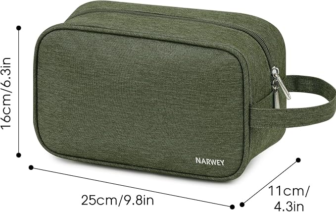 Narwey Travel Toiletry Bag for Women Traveling Dopp Kit Men Travel Bag for Toiletries Cosmetic Bag Makeup Bag Medicine Bag for Traveling (Army Green) - Image 6